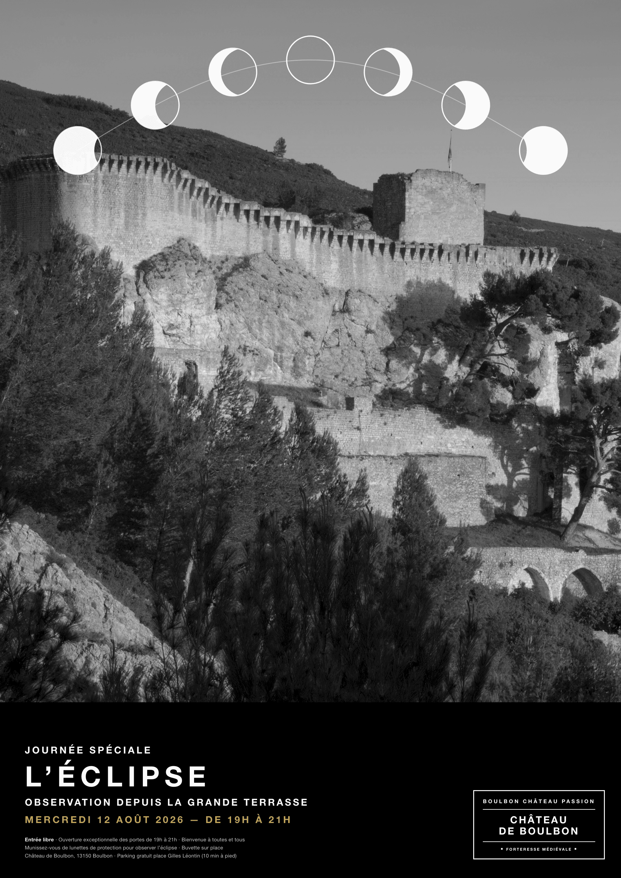 L'éclipse du mercredi 12 août sur la terrasse du château